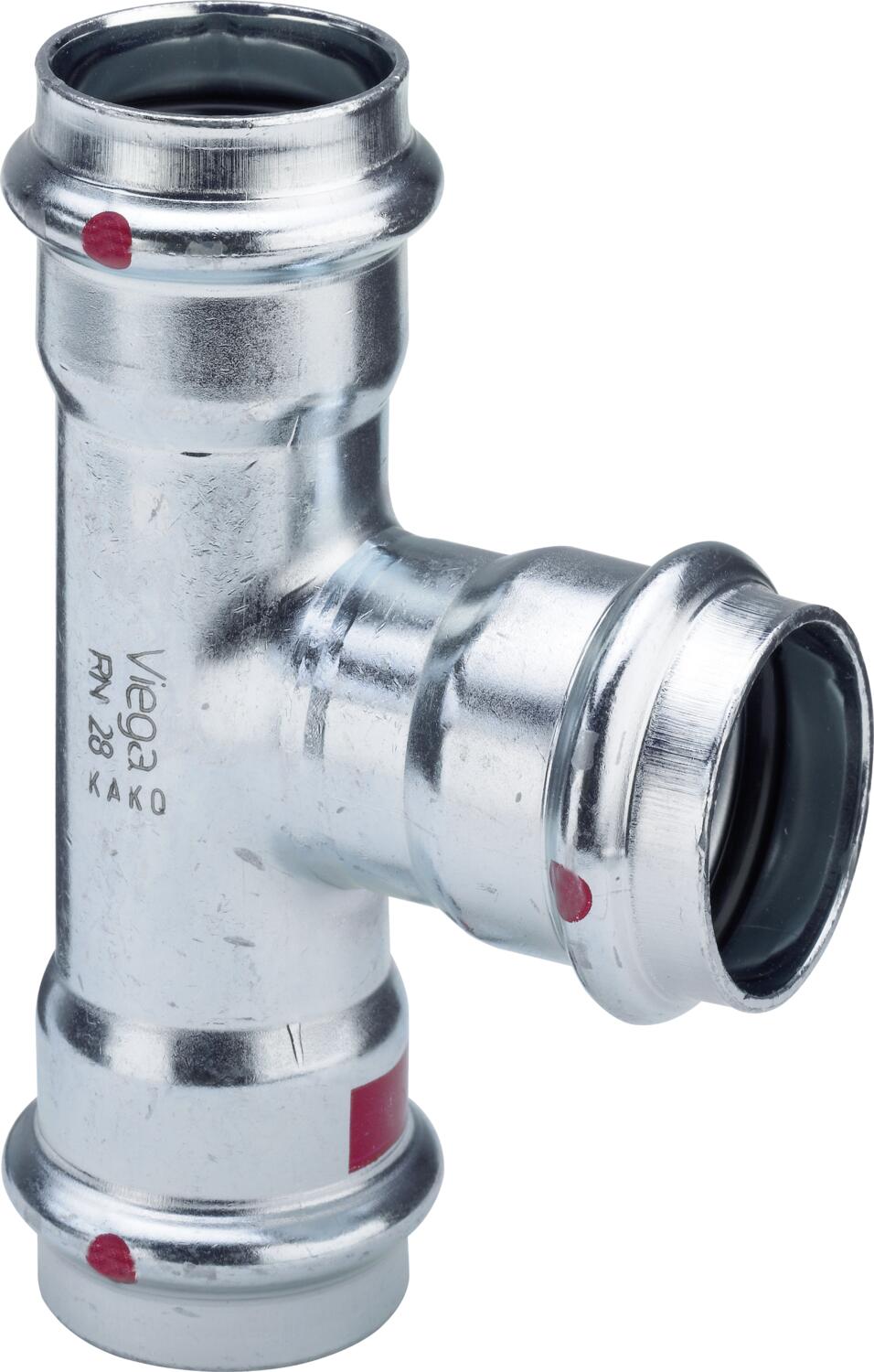 Viega T-Stück mit SC Prestabo 1118 in 42mm Stahl verzinkt, 558666