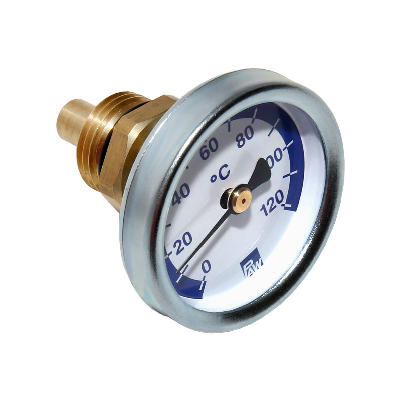 PAW Zeigerthermometer 1/2- Ø50 mm mit blauer Skala passend für PAW K2, K3, K5 und K7 21721