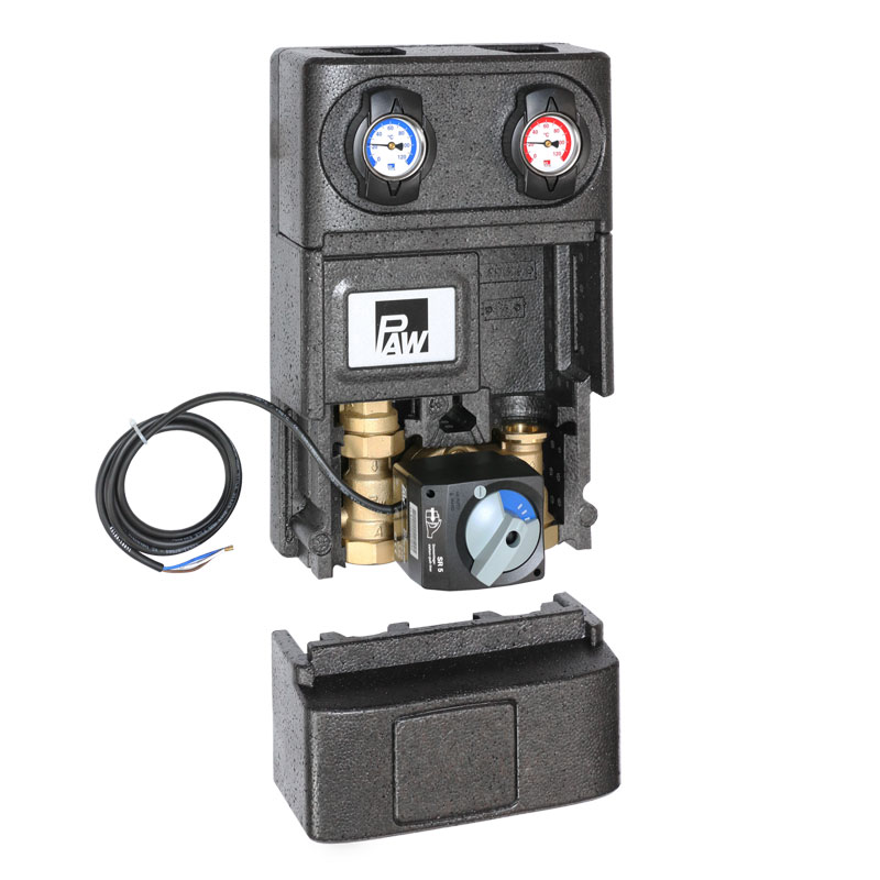 PAW HeatBloC K34 Pumpengruppe DN25 mit 3-Wege-Mischer ohne Pumpe für 1 1/2- AG x 180mm SM 36063M