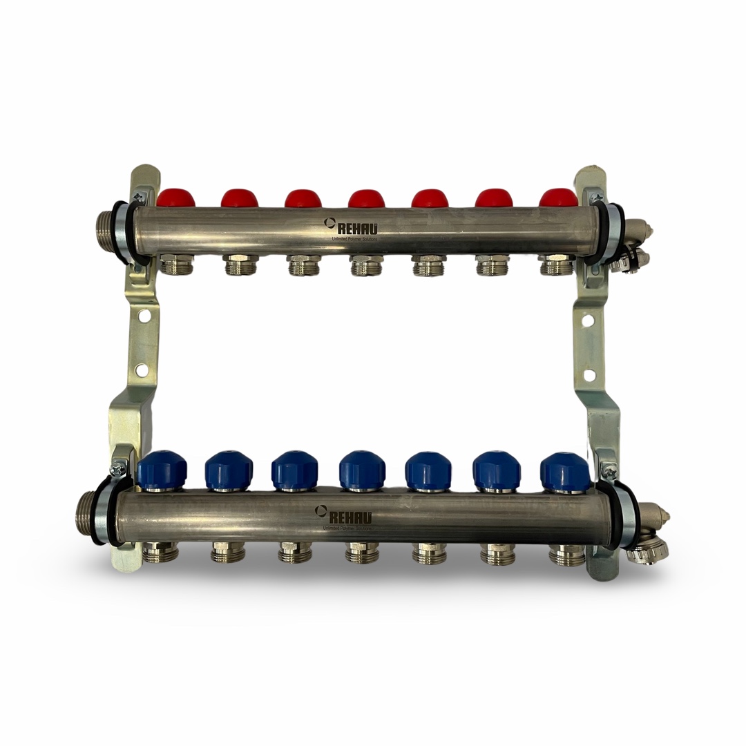 Rehau Heizkreisverteiler Easyflow FBH 7 Kreise Edelstahl HKV-D 7 382170-002