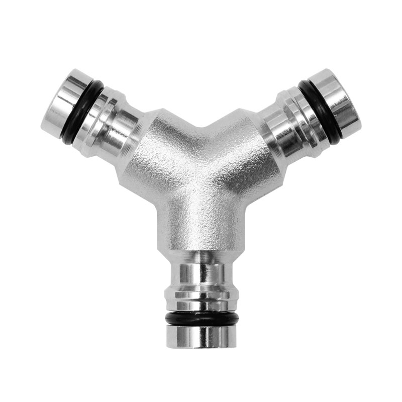 GEKA Ideal Y Abzweickstecker Messing vernickelt mit O-Ringen NBR 777XSB