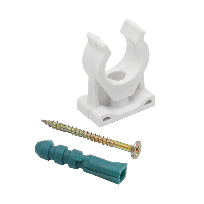 Rohr-Clip einfach Kunststoff 16 - 18 mm mit D�bel und Schraube 06.003.008