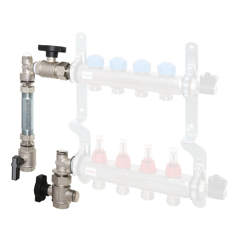Flamco Simplex Wärmezähler Anbauset Heizkreisverteiler senkrecht für Zähler Qp1,5 110mm lang F14031