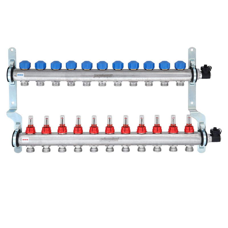 Simplex Verteiler Edelstahl 1- für FBH 11 Kr.,m.Durchflusseinsätzen 0-5 l/min. F18520