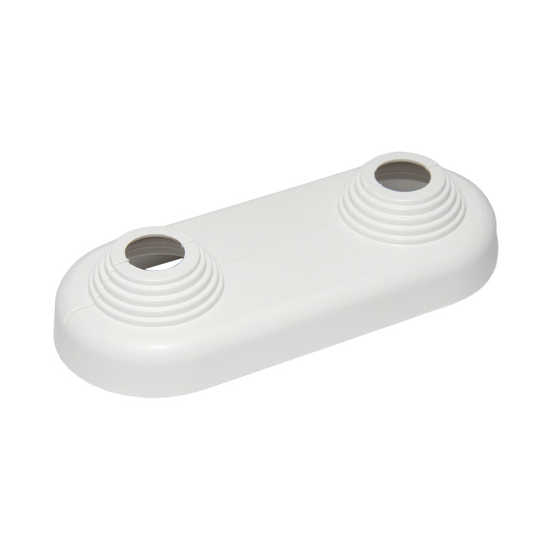 Simplex PVC Doppelrosette Wandrosette Kunststoff wei� f�r Rohre �10-22mm Achsabstand 50mm  F44214