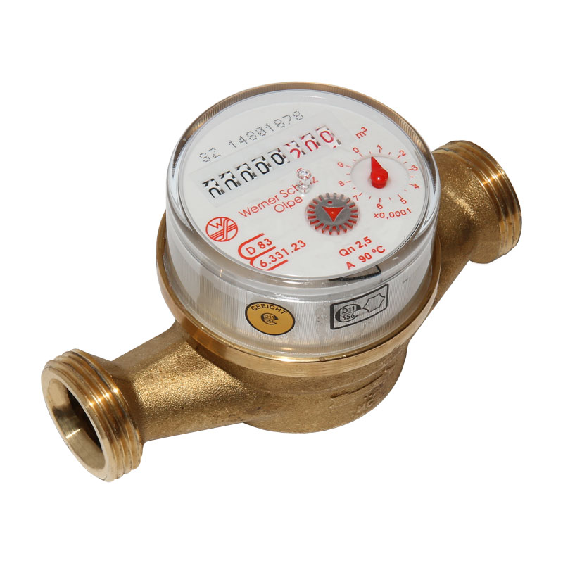 Sch�tz Wasserz�hler warm Wohnungswasserz�hler Wasseruhr Warmwasserz�hler 130mm QN 2,5 Eichjahr 2025