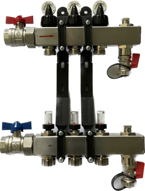 Taconova TacoSys High End Heizkreisverteiler 3 Kreise Edelstahl Verteiler f�r Fu�bodenheizung