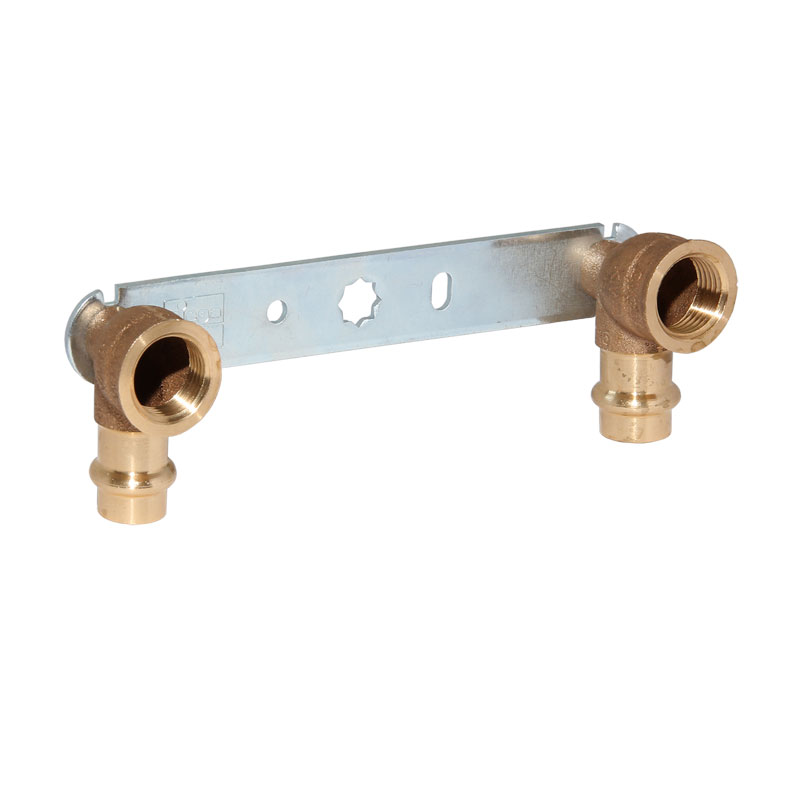 Viega Sanpress Montageeinheit Winkel Rotguss kurz mit SC  15xRp1/2- Stichma� 150mm 308681