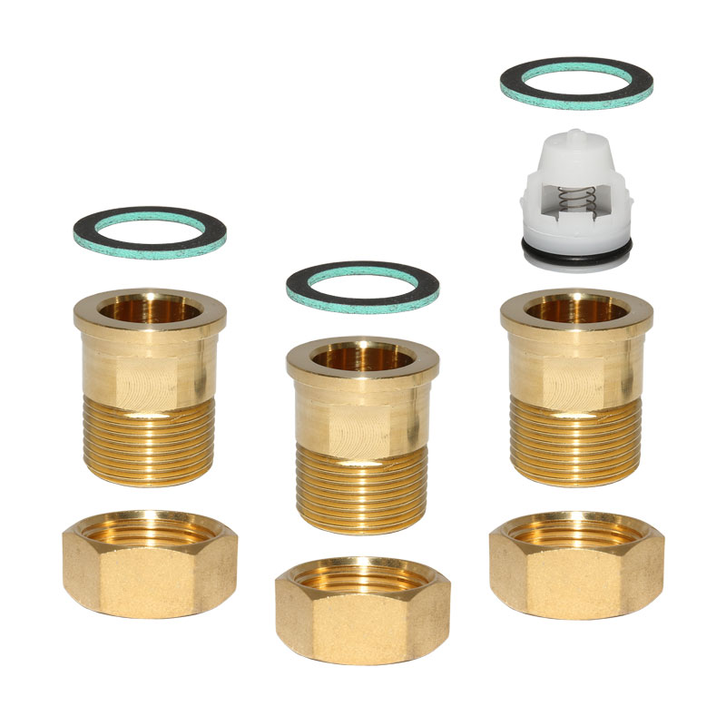 LK 551 Verschraubungssatz 3 x 1-IG x 3/4-AG + 2x Rückschlagklappe und Dichtungen für HydroMix 092053