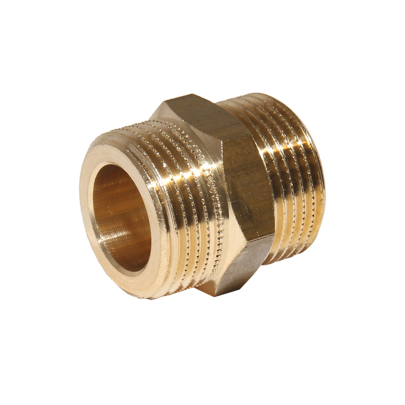 Doppelnippel aus Messing flachdichtend 3/4“ x 3/4“ Außengewinde