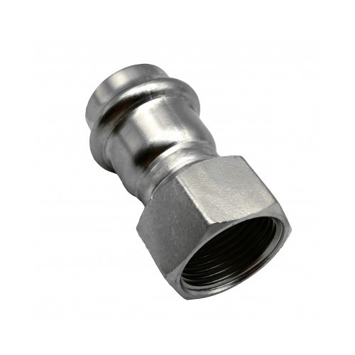 Hage Edelstahl Pressfitting Übergangsmuffe Gewindeübergang 1-- Ø 22mm IG/I Press V-Kontur 56480032