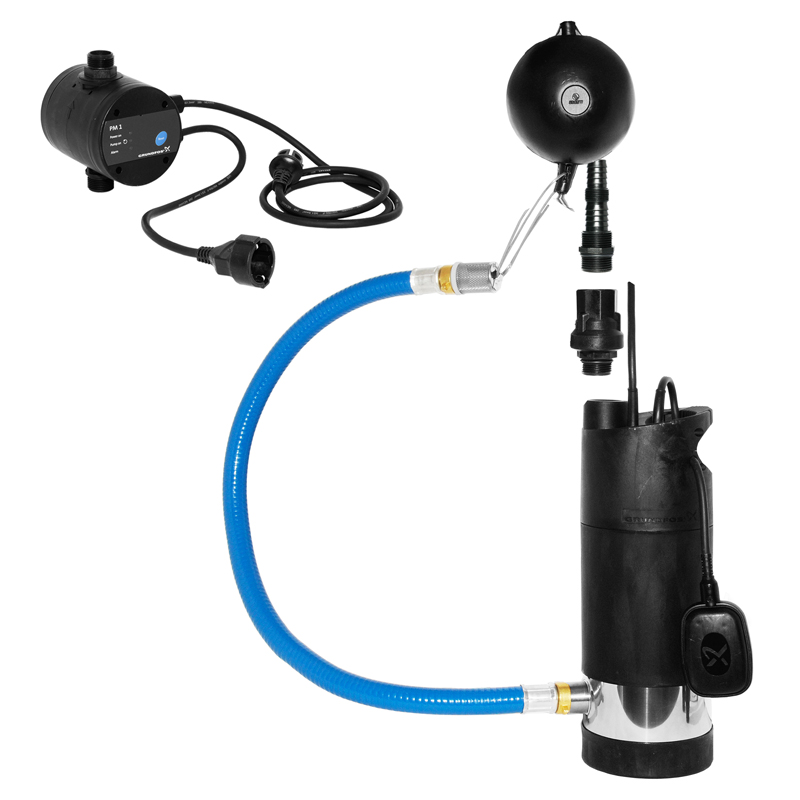 Grundfos SB 3-45 AW Zisternenpumpe inkl. PM 1 mit Schwimmerschalter ...