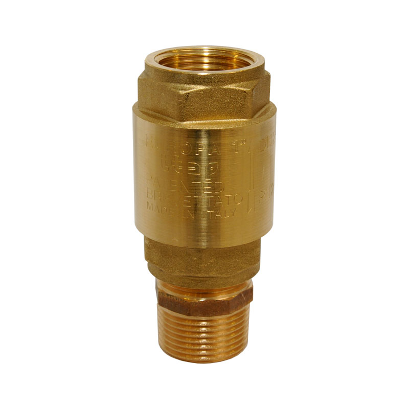 EUROPA R�ckschlagventil aus Messing   1- mit 1- Doppelnippel f�r Brunnenpumpen