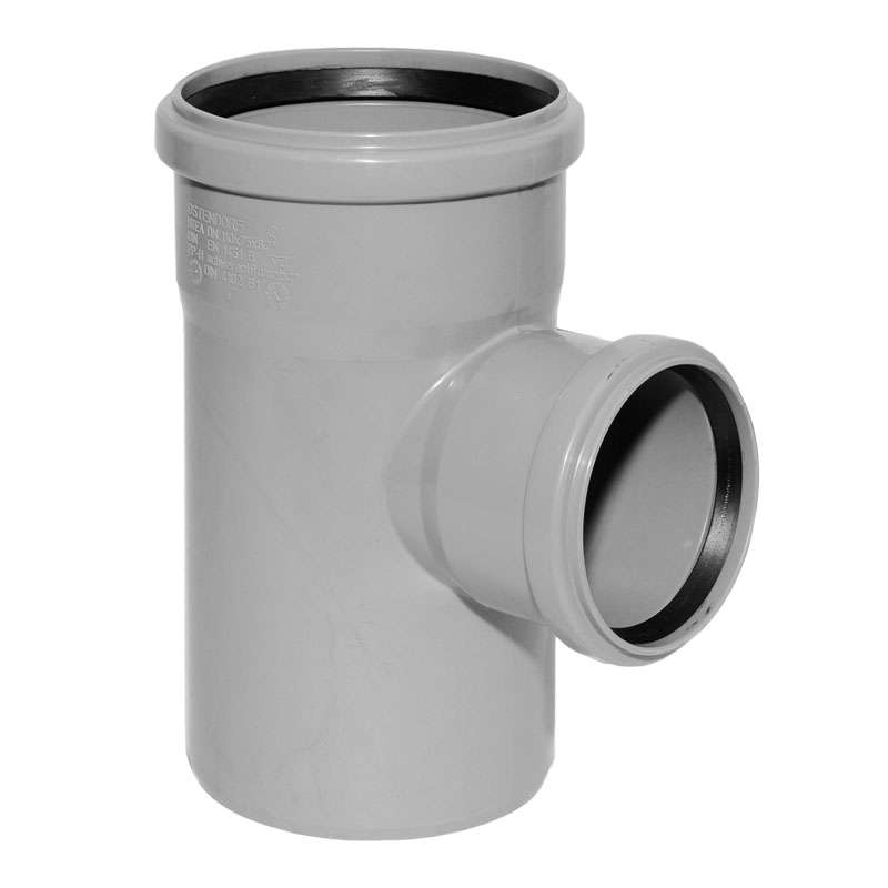 HT Abzweig mit Muffe und Gummidichtungen HT-Rohr DN 110/75 87� HTEA