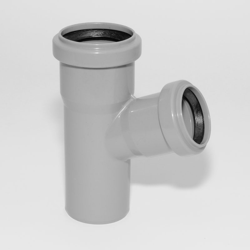 HT Abzweig mit Muffe und Gummidichtungen HT-Rohr DN 50/40 67° HTEA