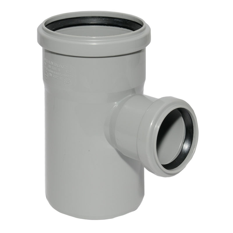 HT Abzweig mit Muffe und Gummidichtungen HT-Rohr DN 90/50 87° HTEA