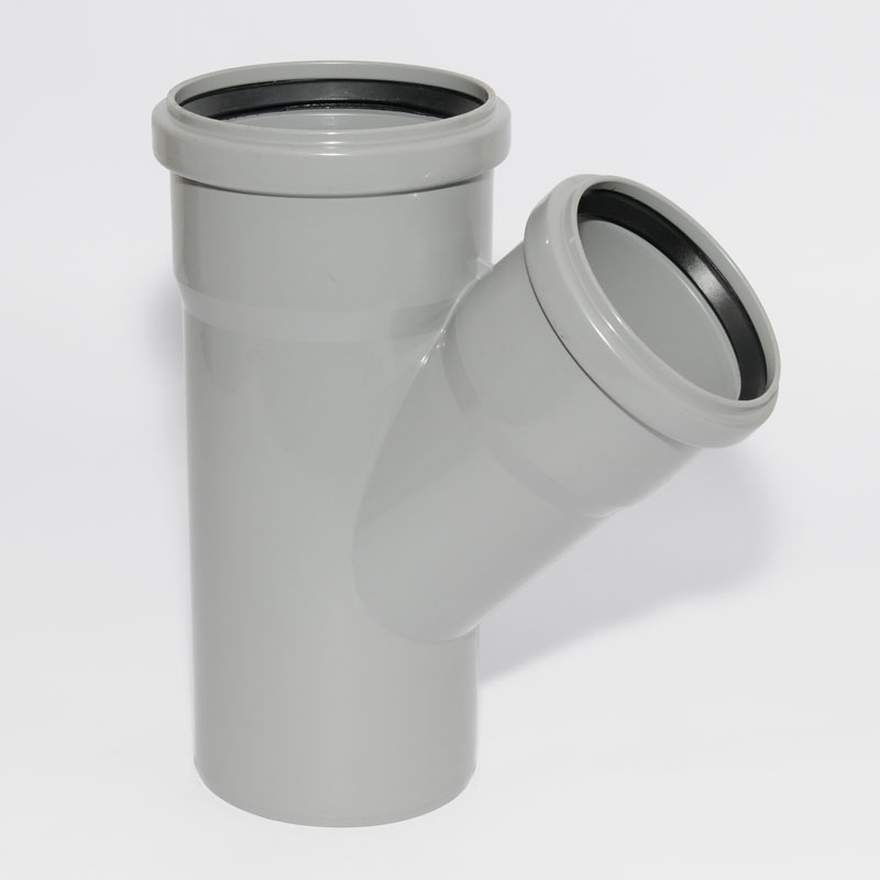 HT Abzweig mit Muffe und Gummidichtungen HT-Rohr DN 90/75 45� HTEA