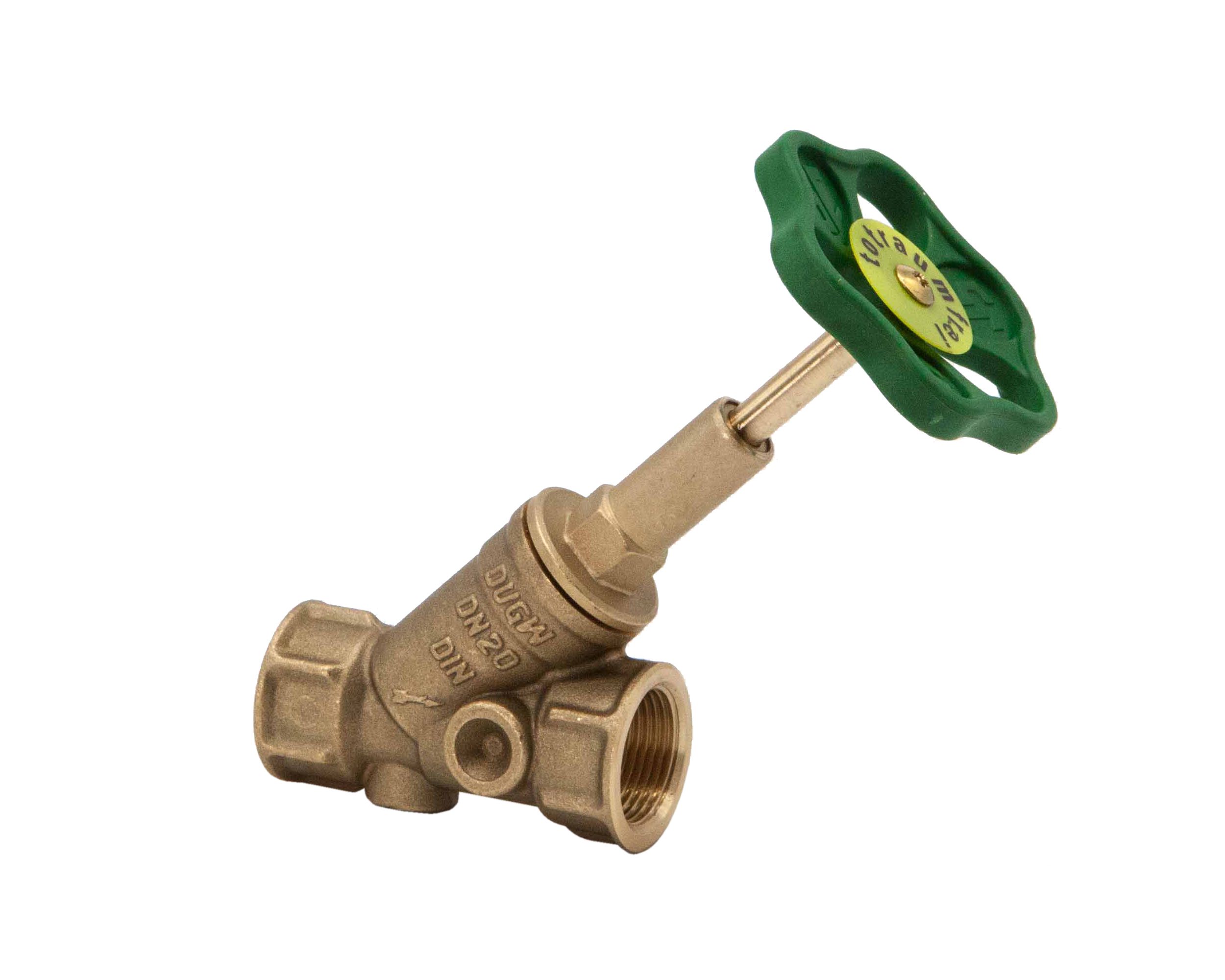 Schl�sser Schr�gsitzventil 3/4- DN20 Innengewinde ohne Entleerung Freistromventil, st. Spindel DVGW