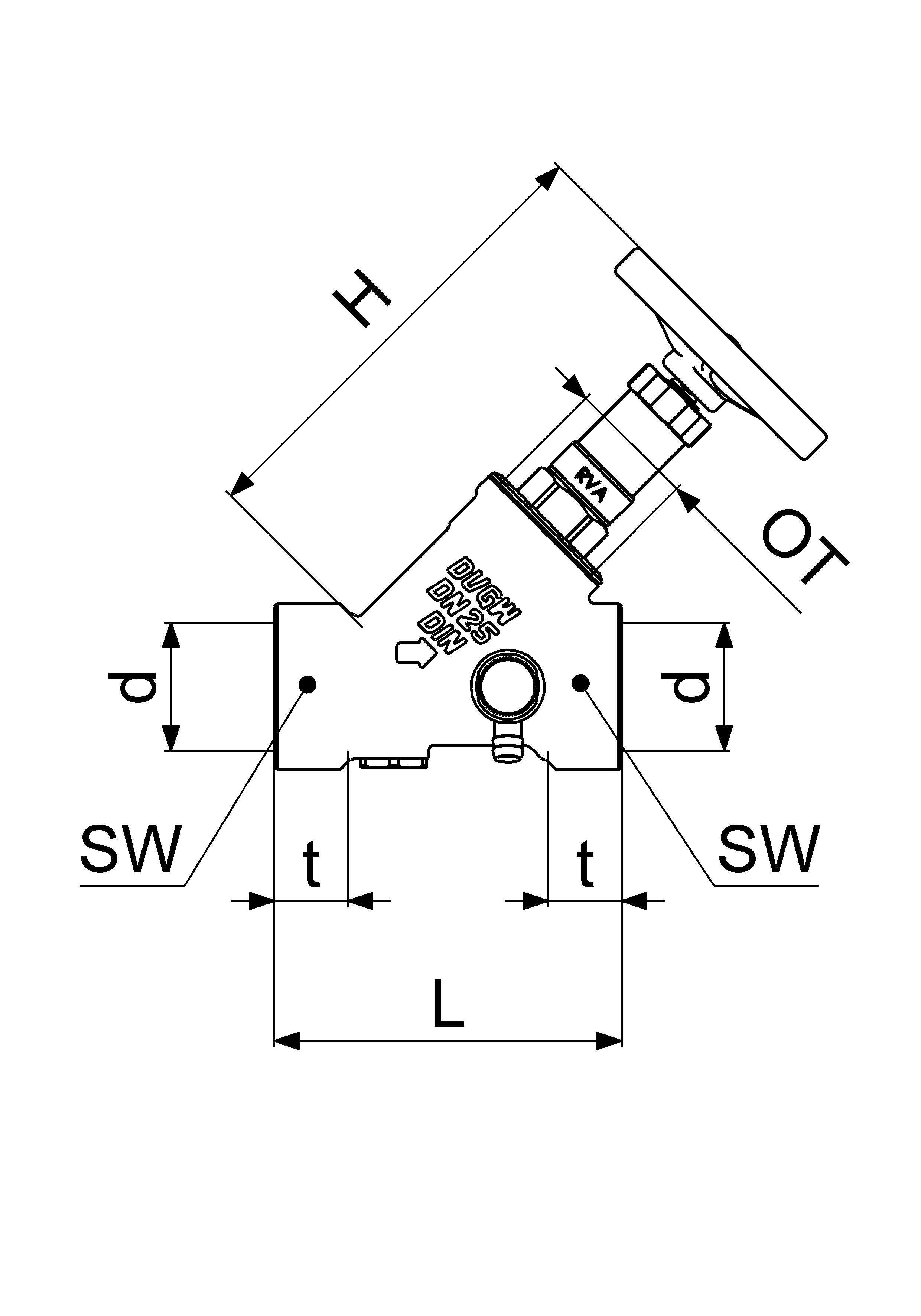 Schlösser KFR-Ventil Messing DVGW - Mit Steigender Spindel 3/4 Zoll