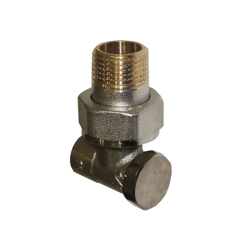 R�cklaufverschraubung R�cklaufventil vernickelt Eck �� x 15mm zum Einl�ten