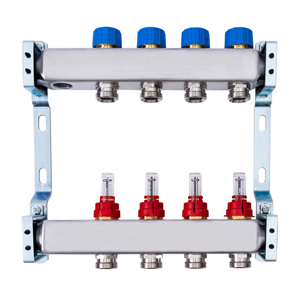 STRASSHOFER Edelstahl-Fu�bodenverteiler f�r 8 Kreise VA-FBif8  3708