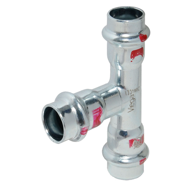 Viega Prestabo T-Stück 22-15-22 mm mit SC-Contur Modell 1118 Präzisionsstahl 558697