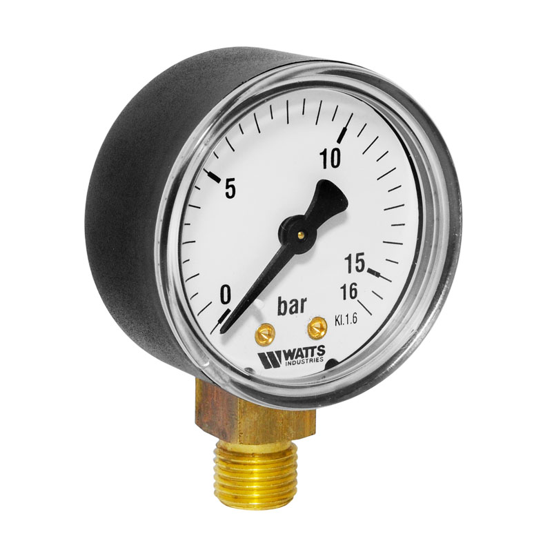 Watts RF Manometer 0-16 bar �50mm Anschluss unten 1/4\- AG 0312116